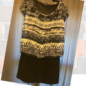 AGB dress flowy top with pencil skirt bottom